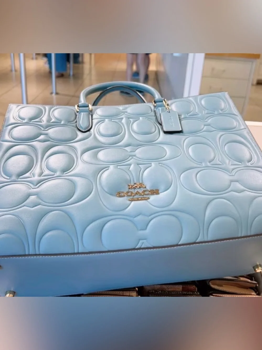 NWT Coach Maggie Tote & Matching Medium Corner Zip Wallet Set – Azure Blue